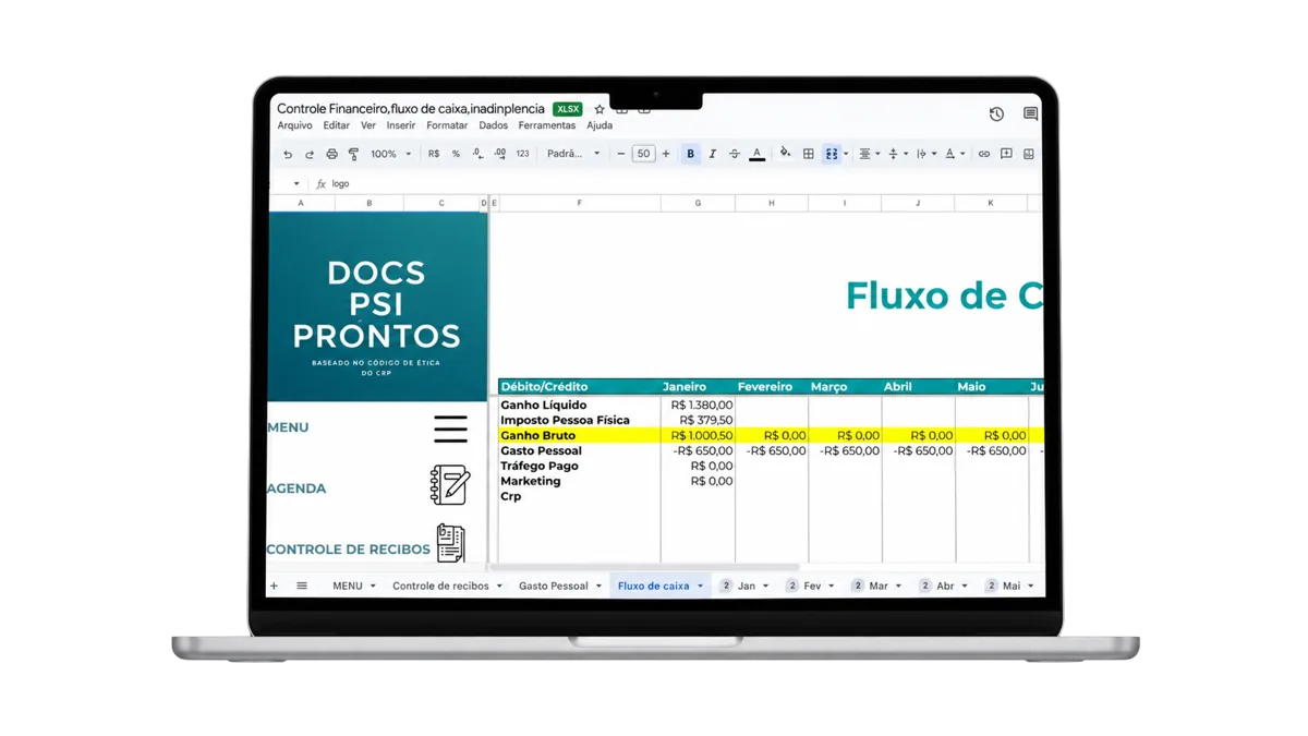 Planilhas financeiras e de gestão para psicólogos